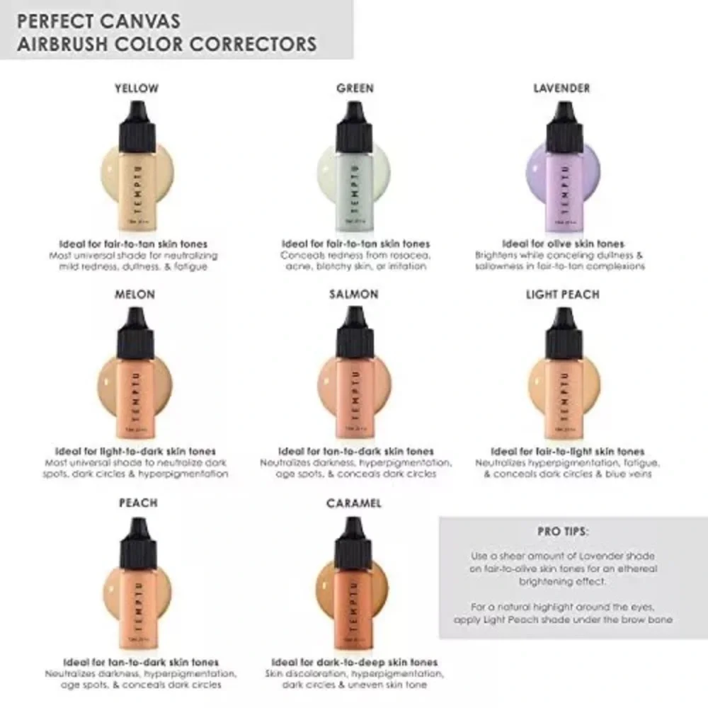 💎 Temptu Perfect Canvas Airbrush Color Correctors in Shade Peach